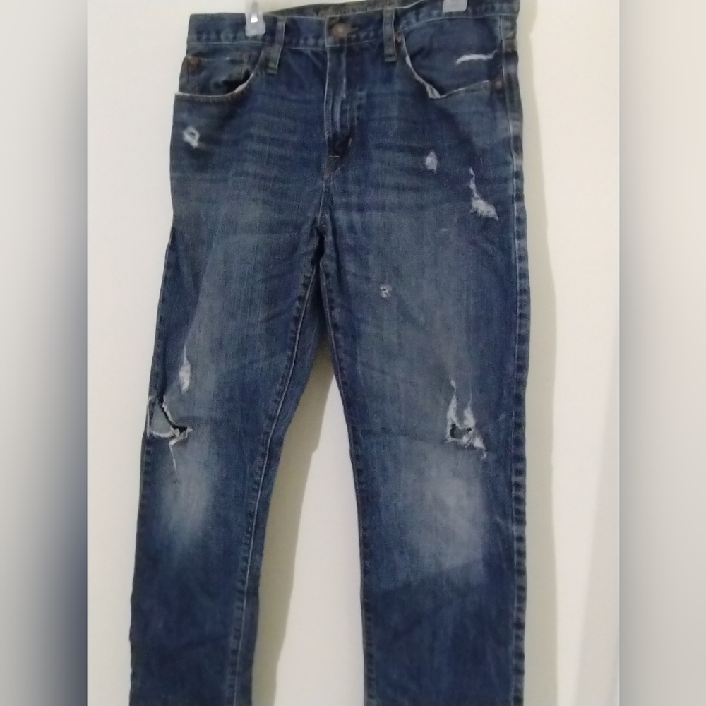 American Eagle Outfitters Men's Relaxed Distressed Blue Jeans
